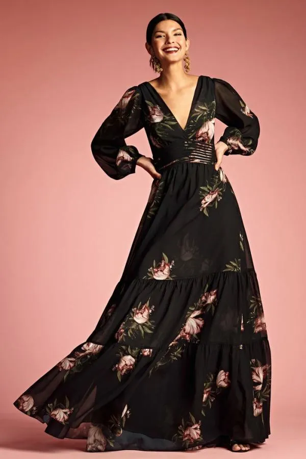 Sachin and Babi Jules Gown 8211 Noir Blossom Noir Blossom Women Plus Sizes