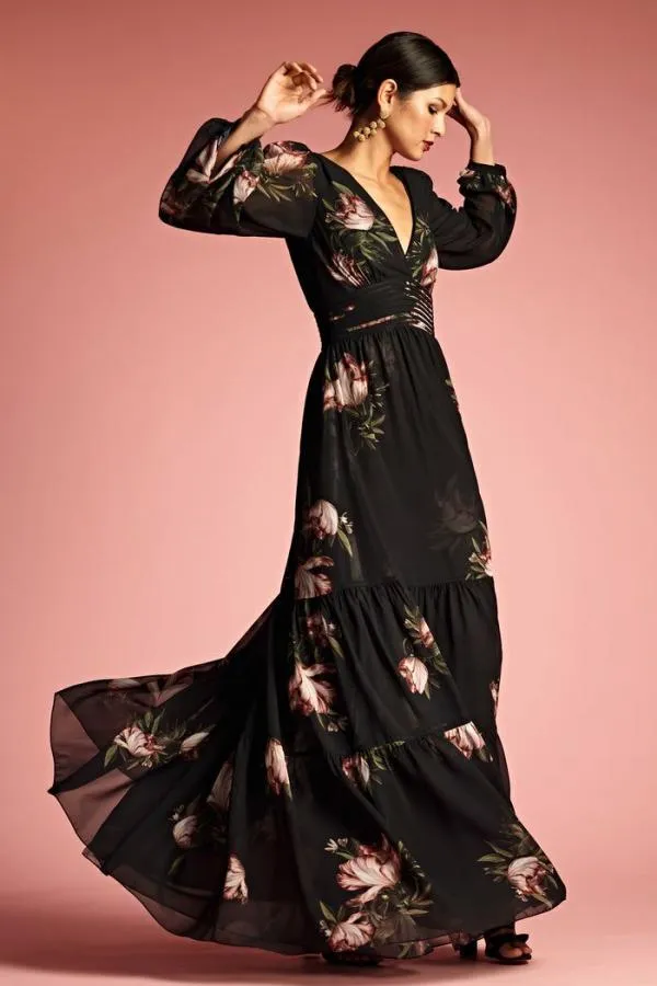 Sachin and Babi Jules Gown 8211 Noir Blossom Noir Blossom Women Plus Sizes