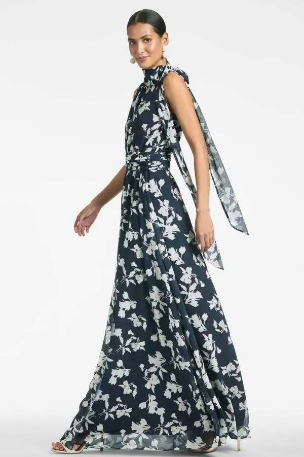 Sachin and Babi Kayla Gown 8211 Navy Venetia Petal Navy Venetia Petal Women Plus Sizes