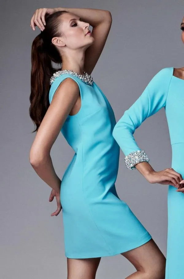 Sachin and Babi Liz Dress 8211 Swiss Blue Swiss Blue Women Sheath