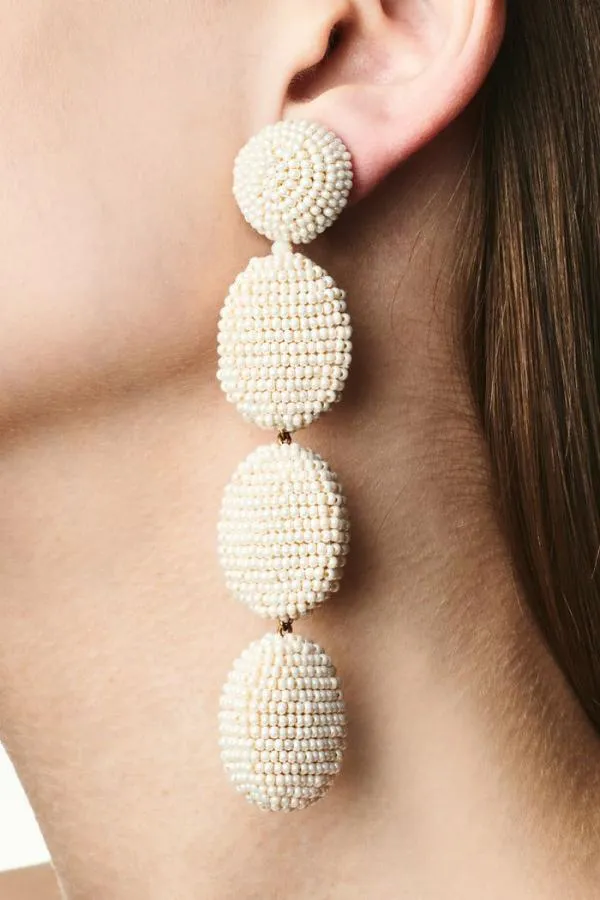 Sachin and Babi Natalie Earrings 8211 Smooth Beads Ivory Women Earrings
