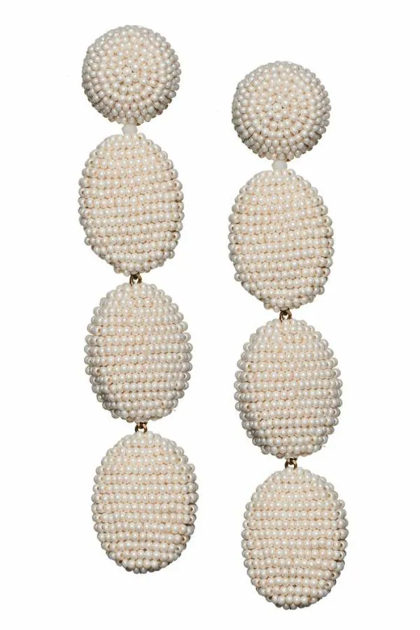 Sachin and Babi Natalie Earrings 8211 Smooth Beads Ivory Women Earrings