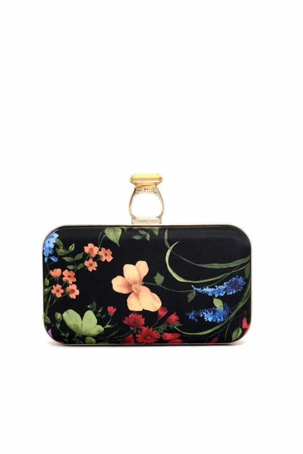 Sachin and Babi On The Rocks Clutch 8211 Noir Wildflower Noir Wildflower Women Bags