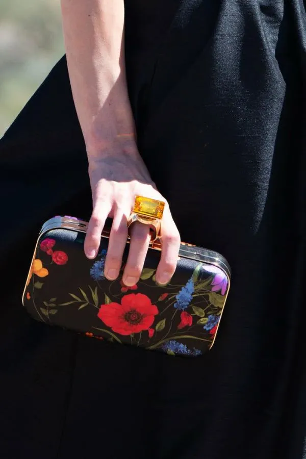 Sachin and Babi On The Rocks Clutch 8211 Noir Wildflower Noir Wildflower Women Bags