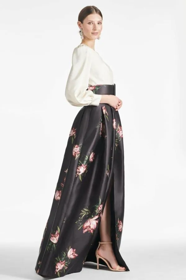 Sachin and Babi Zoe Gown 8211 IvoryNoir Blossom Ivorynoir Blossom Women Plus Sizes