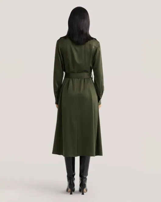 Sandwashed Pocket Trench Dress Women Jumpsuits Lilysilk Outerwear