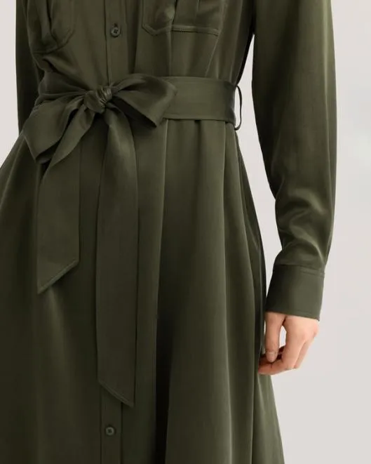 Sandwashed Pocket Trench Dress Women Jumpsuits Lilysilk Outerwear