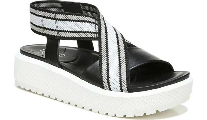Sandals Women Franco Sarto Franco Niko Platform Sandal Black Grey Leather
