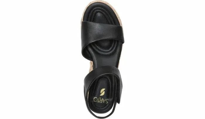 Sandals Women Franco Sarto Sarto Demi 2 Platform Wedge Sandal Black Leather