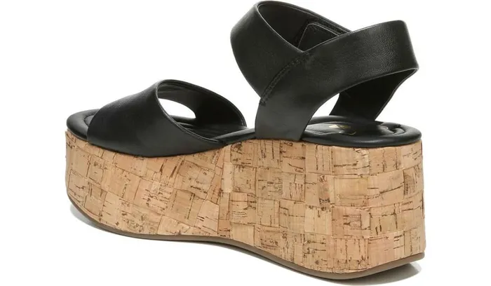 Sandals Women Franco Sarto Sarto Demi 2 Platform Wedge Sandal Black Leather