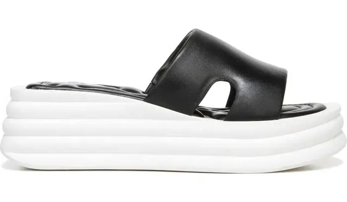 Sandals Women Franco Sarto Sarto Vina Platform Slide Sandal Black Leather