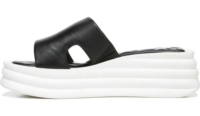 Sandals Women Franco Sarto Sarto Vina Platform Slide Sandal Black Leather