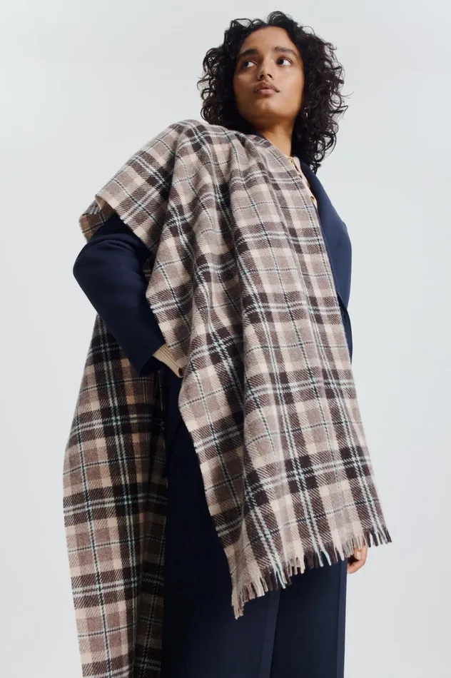 Scarves Women Scanlan Theodore ITALIAN PLAID SCARF Grey Scarves Women Scanlan Theodore ITALIAN PLAID SCARF Grey