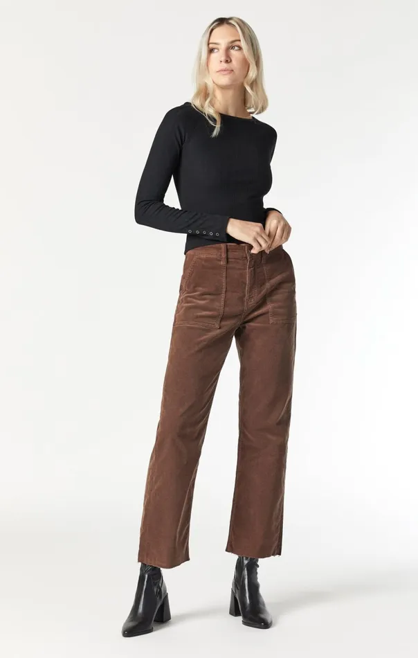 Shelia HighRise Front Pocket Straight In Rain Drum Cord Women Mavi Jeans Pants