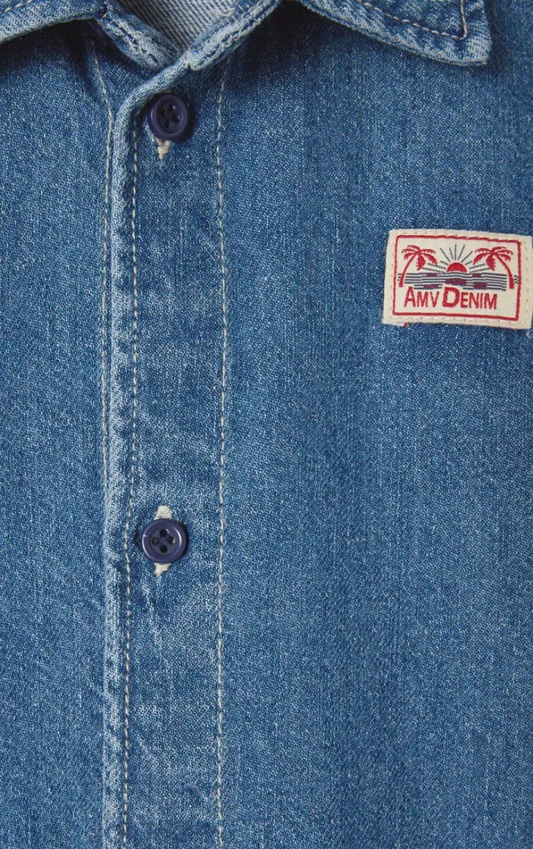 Shirt Globay Medium Blue Kids American Vintage Shirts Shirt Globay Medium Blue Kids American Vintage Shirts
