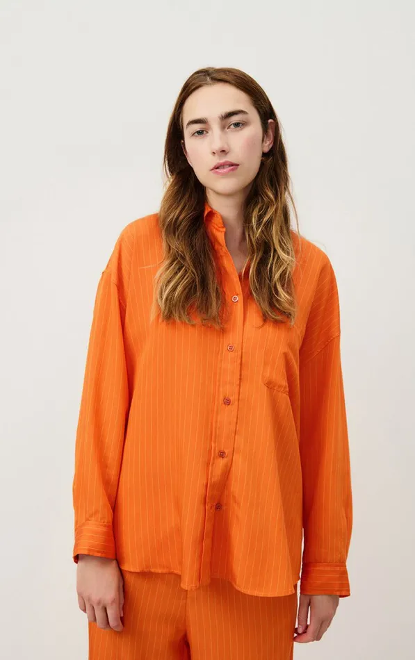 Shirt Okyrow Striped Cinnamon Women American Vintage Shirts
