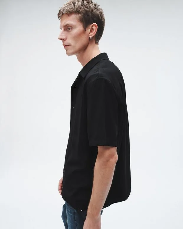 Shirts Men Rag and Bone Avery Viscose Shirt Black