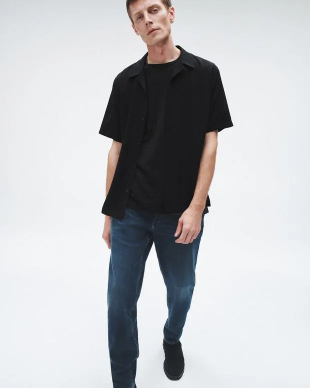 Shirts Men Rag and Bone Avery Viscose Shirt Black