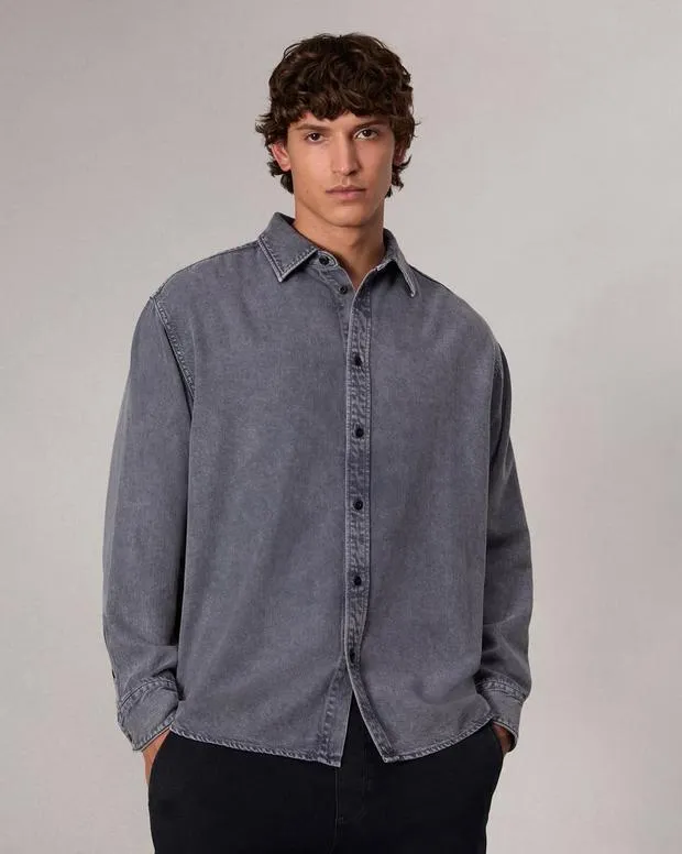 Shirts Men Rag and Bone Matthew Denim Shirt Aged Indigo