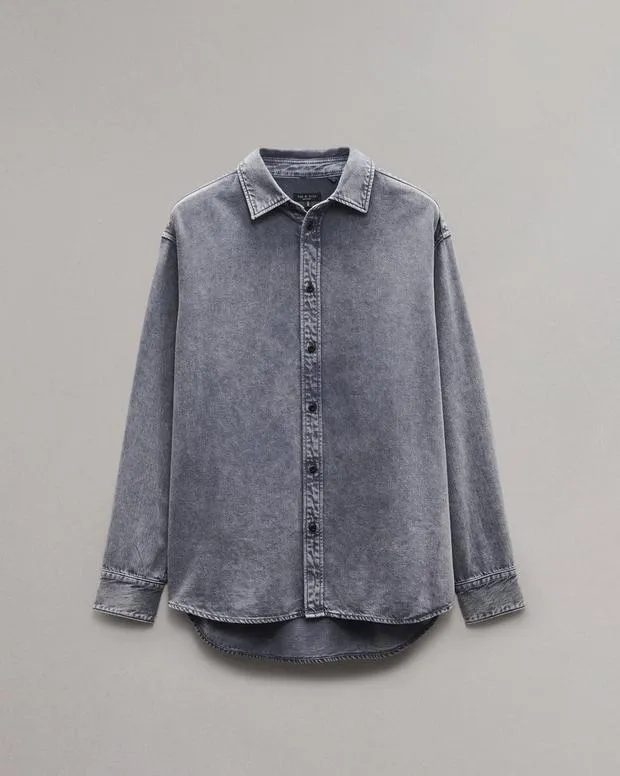 Shirts Men Rag and Bone Matthew Denim Shirt Aged Indigo
