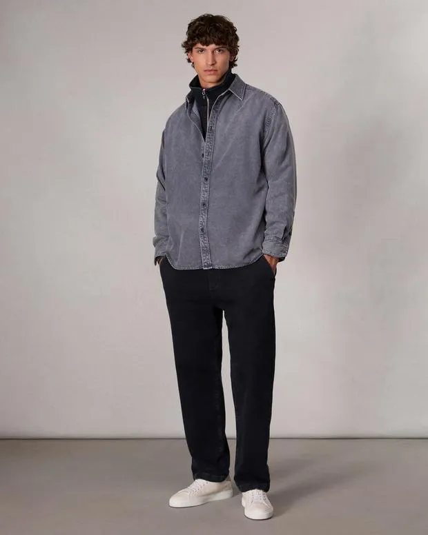 Shirts Men Rag and Bone Matthew Denim Shirt Aged Indigo