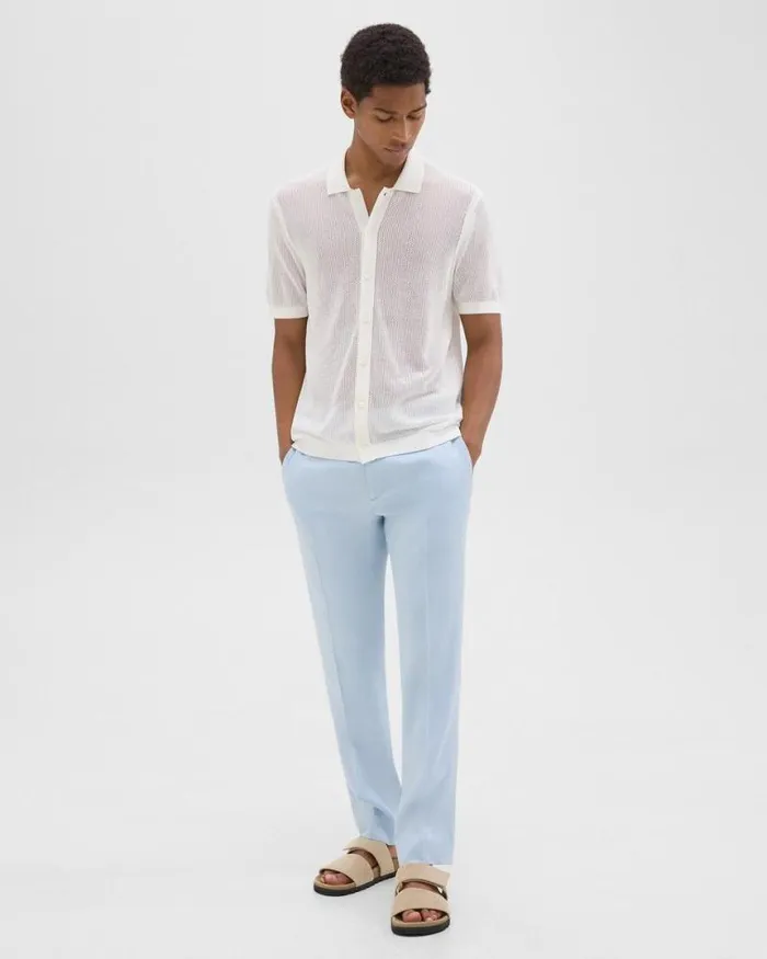 Shirts Men Theory Cairn ShortSleeve Shirt In Cotton Ivory Shirts Men Theory Cairn ShortSleeve Shirt In Cotton Ivory