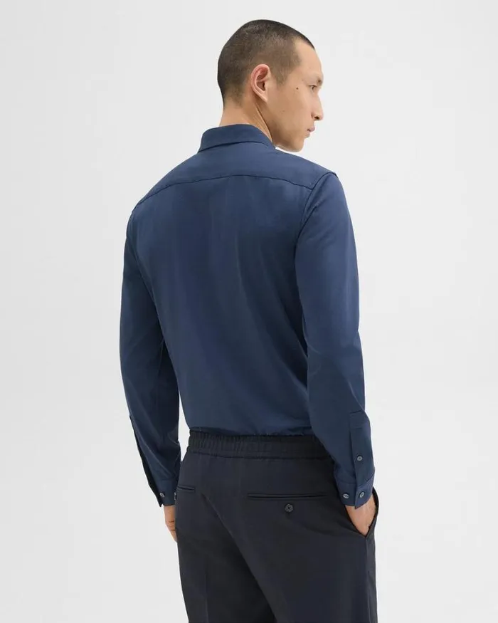 Shirts Men Theory Sylvain Shirt In Structure Knit Twilight Shirts Men Theory Sylvain Shirt In Structure Knit Twilight