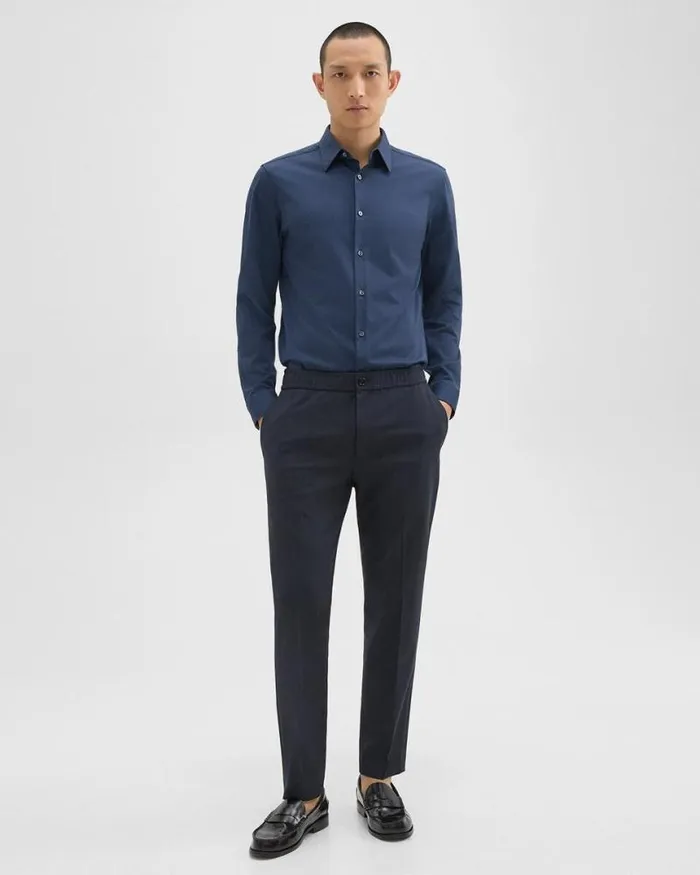 Shirts Men Theory Sylvain Shirt In Structure Knit Twilight Shirts Men Theory Sylvain Shirt In Structure Knit Twilight