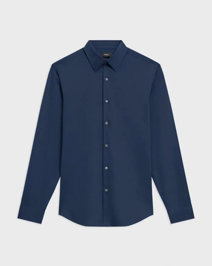 Shirts Men Theory Sylvain Shirt In Structure Knit Twilight Shirts Men Theory Sylvain Shirt In Structure Knit Twilight