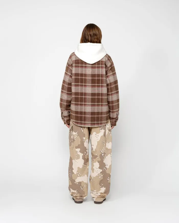 Shirts MenWomen Stussy HEAVY WASHED PLAID SHIRT Brown