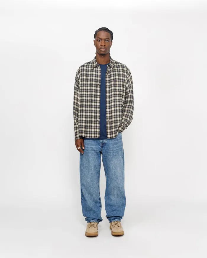 Shirts MenWomen Stussy MATTHEW SHIRT PRINTED PLAID Black