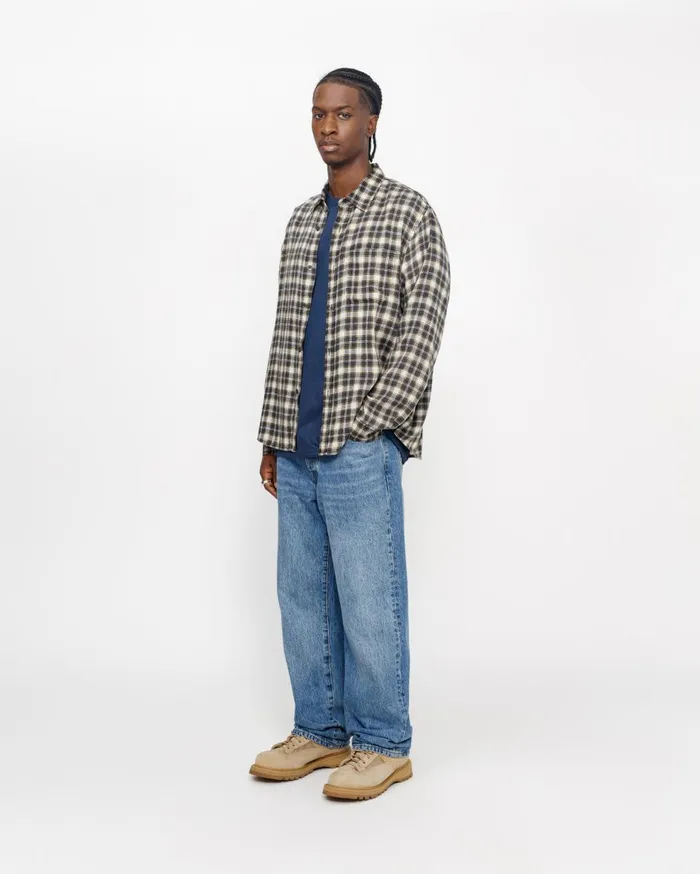 Shirts MenWomen Stussy MATTHEW SHIRT PRINTED PLAID Black