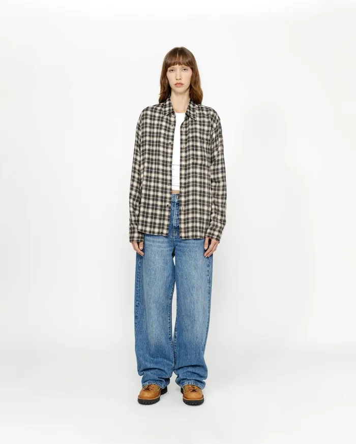 Shirts MenWomen Stussy MATTHEW SHIRT PRINTED PLAID Black