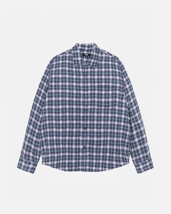 Shirts MenWomen Stussy MATTHEW SHIRT PRINTED PLAID Navy