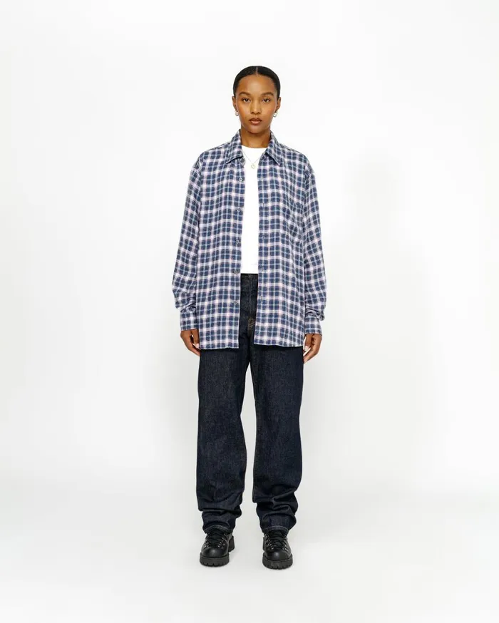 Shirts MenWomen Stussy MATTHEW SHIRT PRINTED PLAID Navy