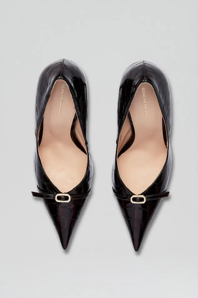 Shoes Women Scanlan Theodore LEATHER EMBOSSED PUMP 95 Darkmulberry Shoes Women Scanlan Theodore LEATHER EMBOSSED PUMP 95 Darkmulberry