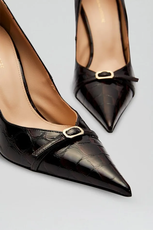 Shoes Women Scanlan Theodore LEATHER EMBOSSED PUMP 95 Darkmulberry Shoes Women Scanlan Theodore LEATHER EMBOSSED PUMP 95 Darkmulberry