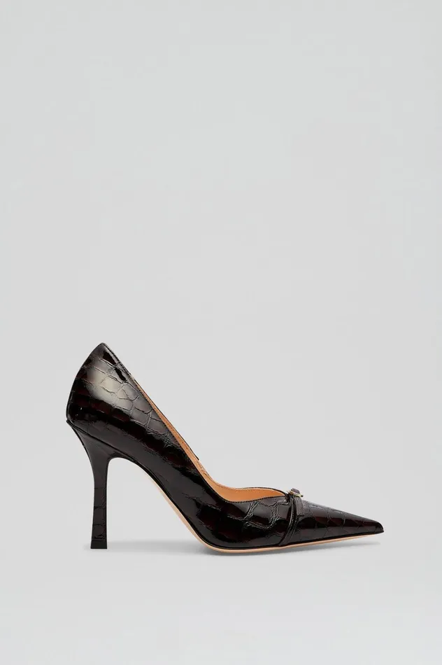 Shoes Women Scanlan Theodore LEATHER EMBOSSED PUMP 95 Darkmulberry Shoes Women Scanlan Theodore LEATHER EMBOSSED PUMP 95 Darkmulberry