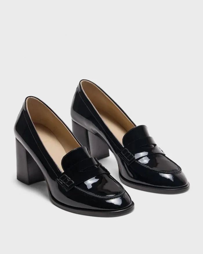 Shoes Women Theory Loafer Pump In Patent Leather Black