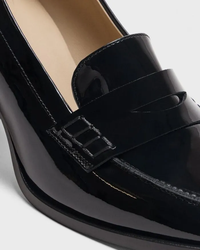 Shoes Women Theory Loafer Pump In Patent Leather Black