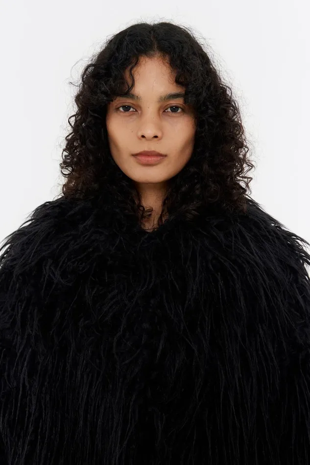 Short Black Fur Coat Black Women Bimba Y Lola Party Short Black Fur Coat Black Women Bimba Y Lola Party