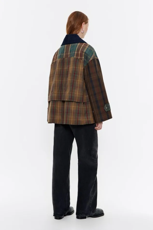 Short Light Brown Multichecked Jacket Light Brown Women Bimba Y Lola Coats And Trench Coats Short Light Brown Multichecked Jacket Light Brown Women Bimba Y Lola Coats And Trench Coats