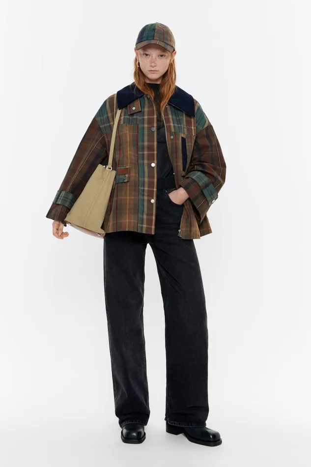 Short Light Brown Multichecked Jacket Light Brown Women Bimba Y Lola Coats And Trench Coats Short Light Brown Multichecked Jacket Light Brown Women Bimba Y Lola Coats And Trench Coats