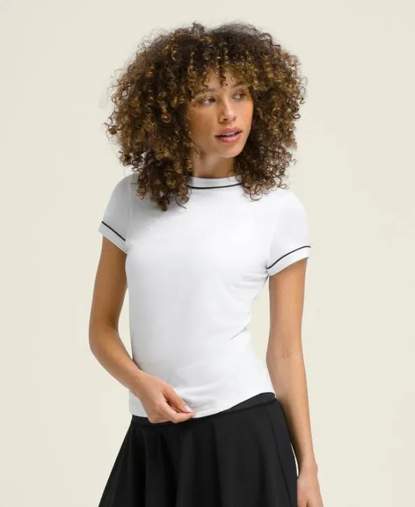 Short Sleeve Shirts Women Wilson All Day Tee Bright White Short Sleeve Shirts Women Wilson All Day Tee Bright White