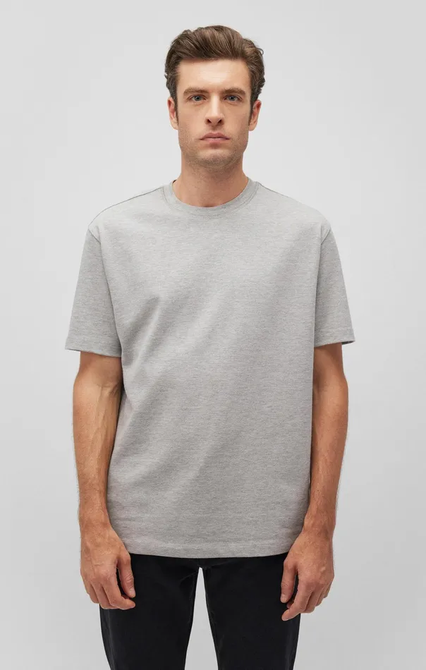 Short Sleeve TShirt In Light Grey Melange Men Mavi Jeans TShirts Short Sleeve TShirt In Light Grey Melange Men Mavi Jeans TShirts
