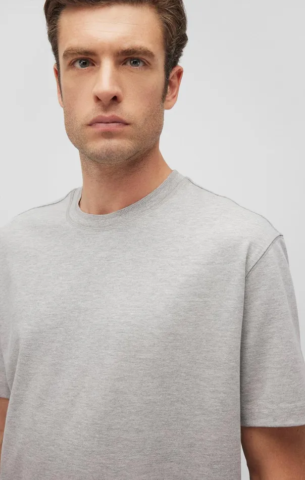 Short Sleeve TShirt In Light Grey Melange Men Mavi Jeans TShirts Short Sleeve TShirt In Light Grey Melange Men Mavi Jeans TShirts