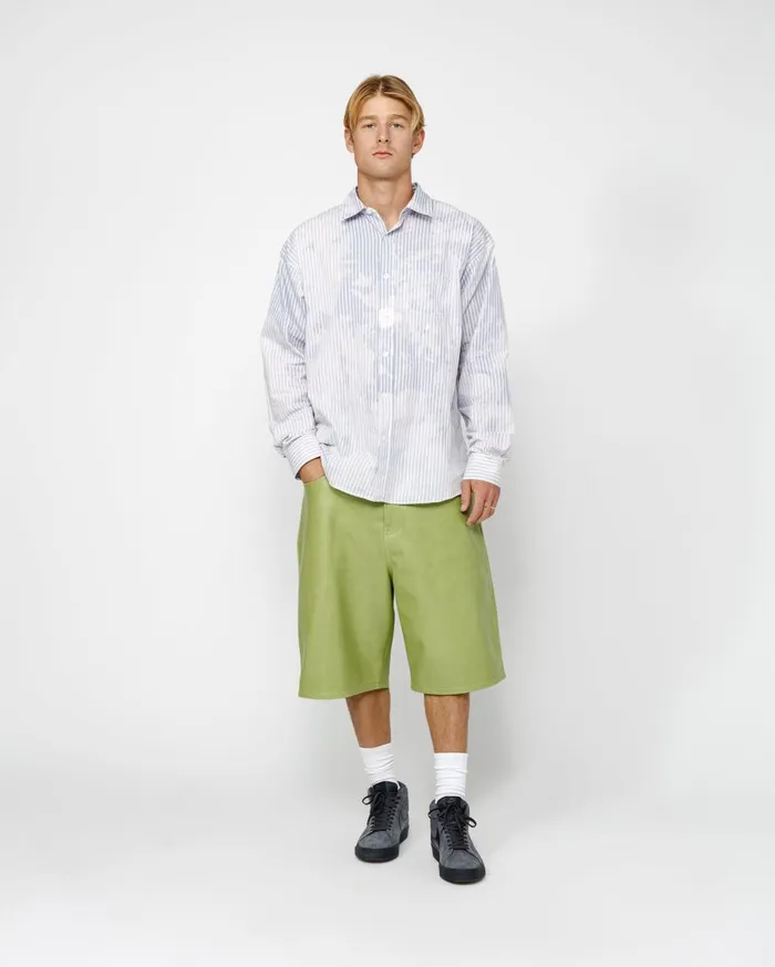 Shorts MenWomen Stussy BIG OL039 SHORT LEATHER Lime