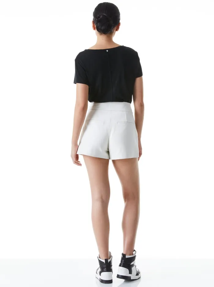 Shorts Women Alice Olivia Cady Leather Short White