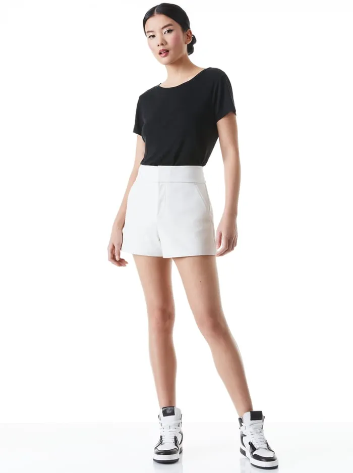 Shorts Women Alice Olivia Cady Leather Short White