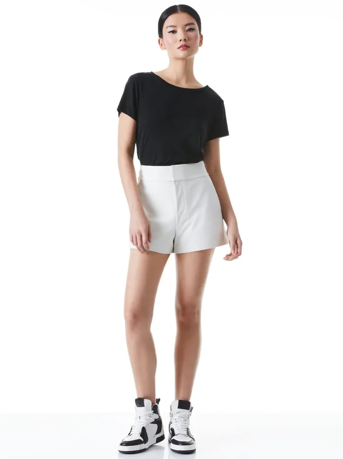 Shorts Women Alice Olivia Cady Leather Short White